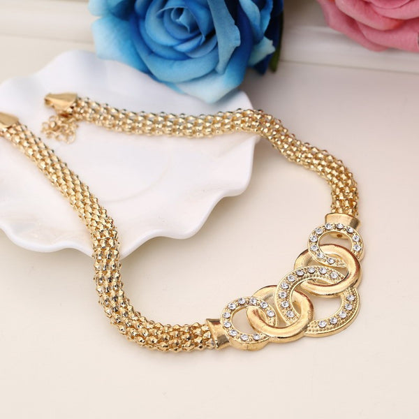 Dubai Gold Jewelry Sets Nigerian Wedding African Beads Crystal Bridal Jewellery Set Rhinestone Ethiopian Jewelry parure