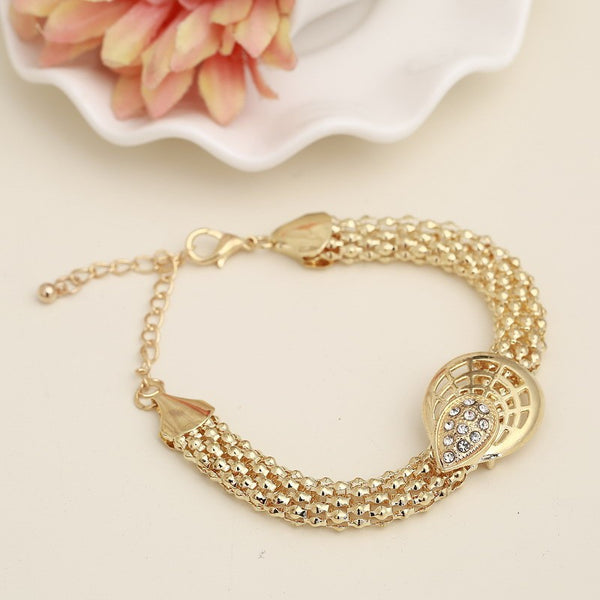 Dubai Gold Jewelry Sets Nigerian Wedding African Beads Crystal Bridal Jewellery Set Rhinestone Ethiopian Jewelry parure