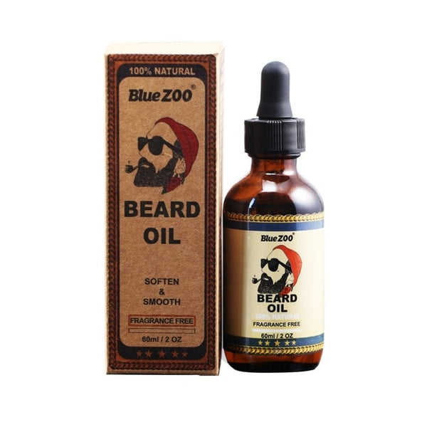 100% Natural Organic Face Beard Oil Soften Hair Growth Nourishing For Men Beard