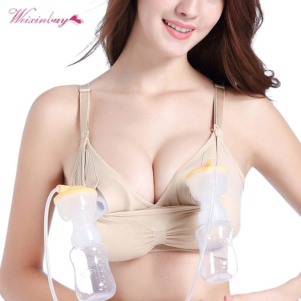 Maternity Bra Cotton Bra For Nursing Push Up Hands Free Breast Pump Maternity Breast Feeding Bra Underwear Hot