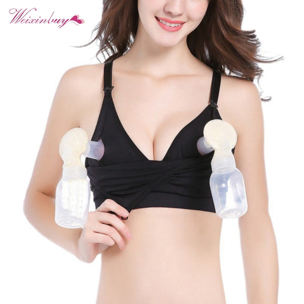 Maternity Bra Cotton Bra For Nursing Push Up Hands Free Breast Pump Maternity Breast Feeding Bra Underwear Hot