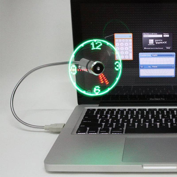 USB LED Clock Fan With Real Time Display Function