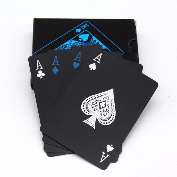 Black Plastic Waterproof Poker Playing Cards
