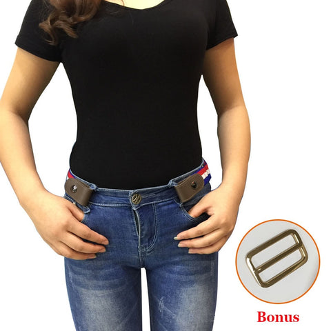 Buckle-Free Elastic Belt For Jean Pants Dresses No Buckle Stretch Elastic Waist Belt
