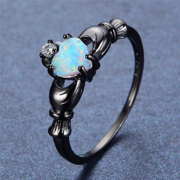Fashion - Fire Opal Heart Ring