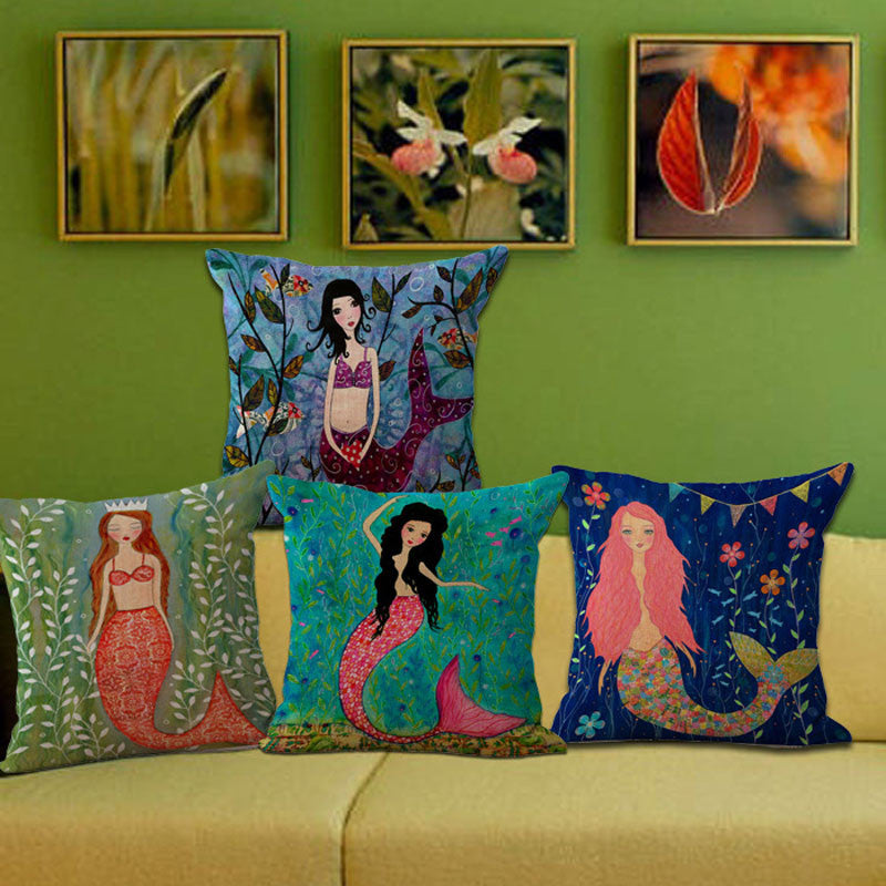 Beautiful Mermaid Pillow Cover