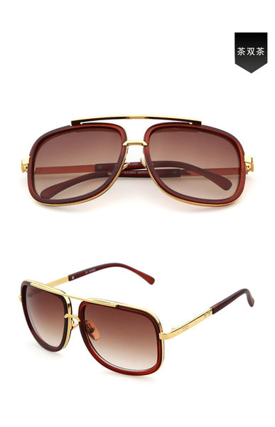 New Brand Square Big Frame Fashion Sunglasses Men Oversized Gold Glasses for Women Driving Retro Sun Glasses Oculos de sol