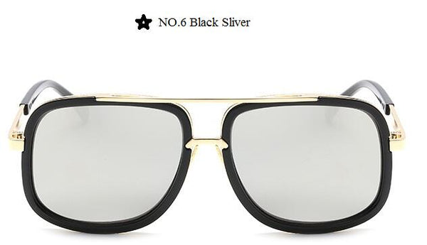 New Brand Designer Square Sunglasses Men Oversized Sun Glasses Clear Metal Gold Black Frame Couple Cool Shades Vintage Sunglass