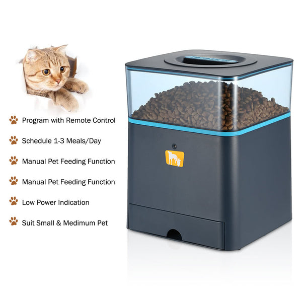 Copy of Programmable 4.5L LCD Automatic Feeder for Cat Dog with Remote Control Pet Dry Food Dispenser Dish Bowl 1-3 Meal/Day + Voice Recording