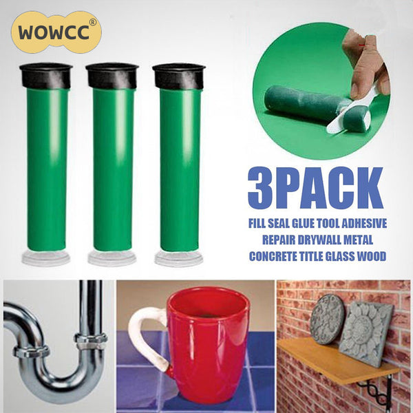 WOWCC 3pcs Mighty Putty Epoxy Adhesive Glue Clay Power Putty Magic Adhesive Super Glue Strong Repair Tool