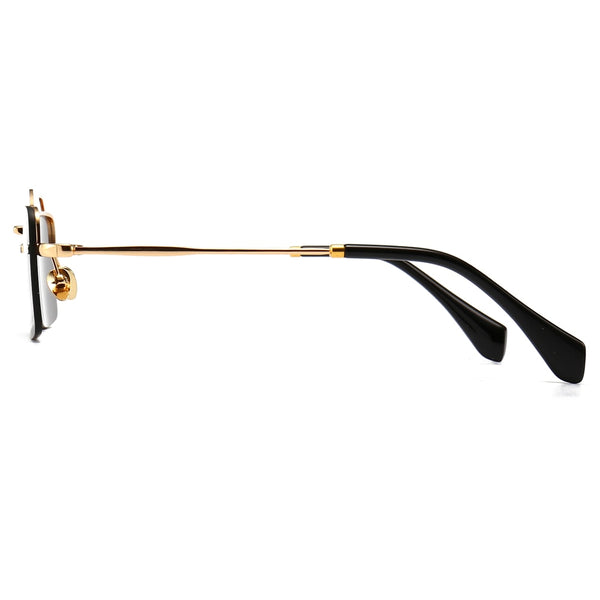 Peekaboo retro rectangle sunglasses men metal frame gold brown red semi rimless square sun glasses for women 2018 summer