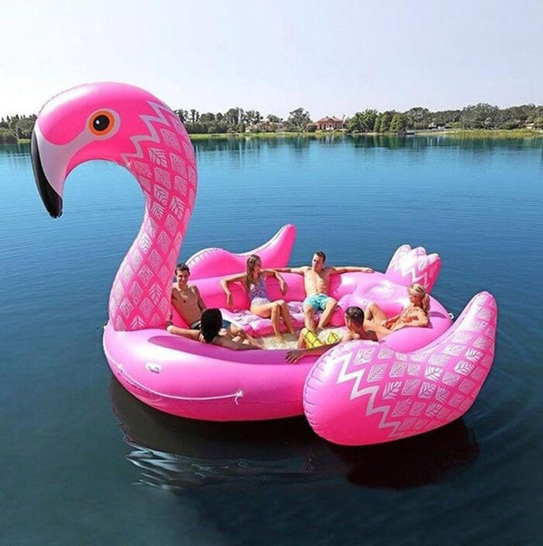 New Arrival 6 Person Huge inflatable Boat Pool Float Giant Inflatable Flamingo Swimming Pool Island Lounge Pool Party Toys