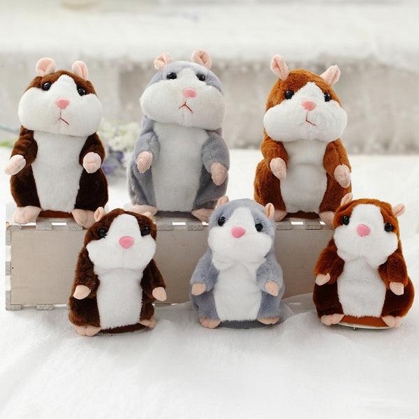 Dropshipping Promotion 15cm Lovely Talking Hamster Speak Talk Sound Record Repeat Stuffed Plush Animal Kawaii Hamster Toys