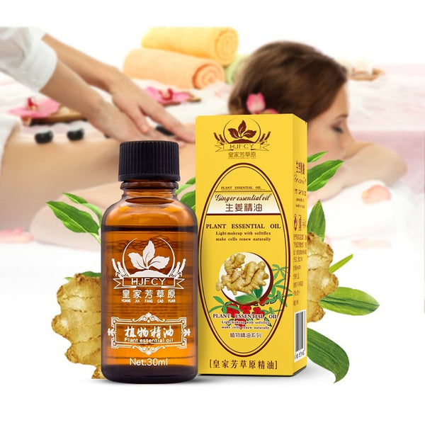 Hot Sale Pure Plant Essential Oil Ginger Body Massage Oil 30ml Thermal Body Ginger Essential Oil For Scrape Therapy SPA