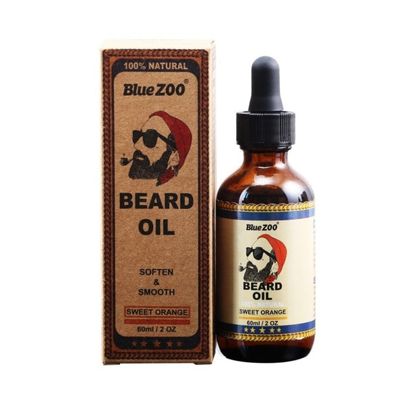 100% Natural Organic Face Beard Oil Soften Hair Growth Nourishing For Men Beard