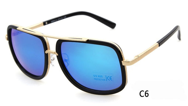 WHO CUTIE 2018 Square Sunglasses Men Brand Design Luxury High Quality Vintage Gold Frame Male Sun Glasses Driving Trendy OM42