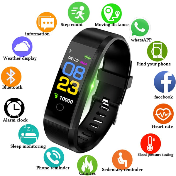 BANGWEI New Smart Watch Men Women Heart Rate Monitor Blood Pressure Fitness Tracker Smartwatch Sport Watch for ios android +BOX