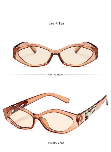 New Sunglasses Fashion Brand Ladies Sun Glasses Small Frame Cat Eye 3D