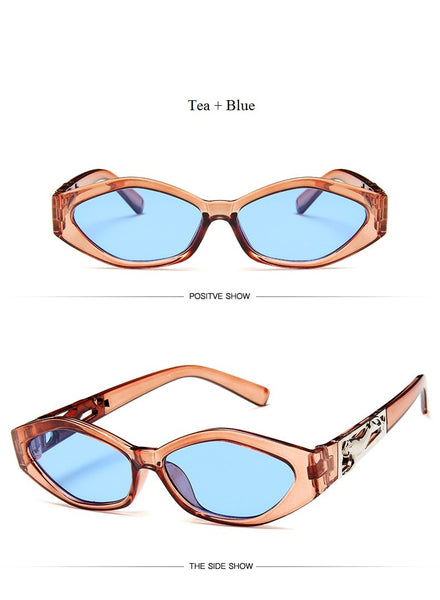 New Sunglasses Fashion Brand Ladies Sun Glasses Small Frame Cat Eye 3D