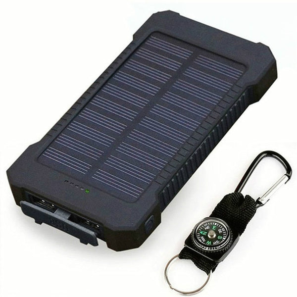 Hot Portable Waterproof Solar Power Bank 30000mah Dual-USB Solar Battery Charger powerbank for all Phone Universal Charger